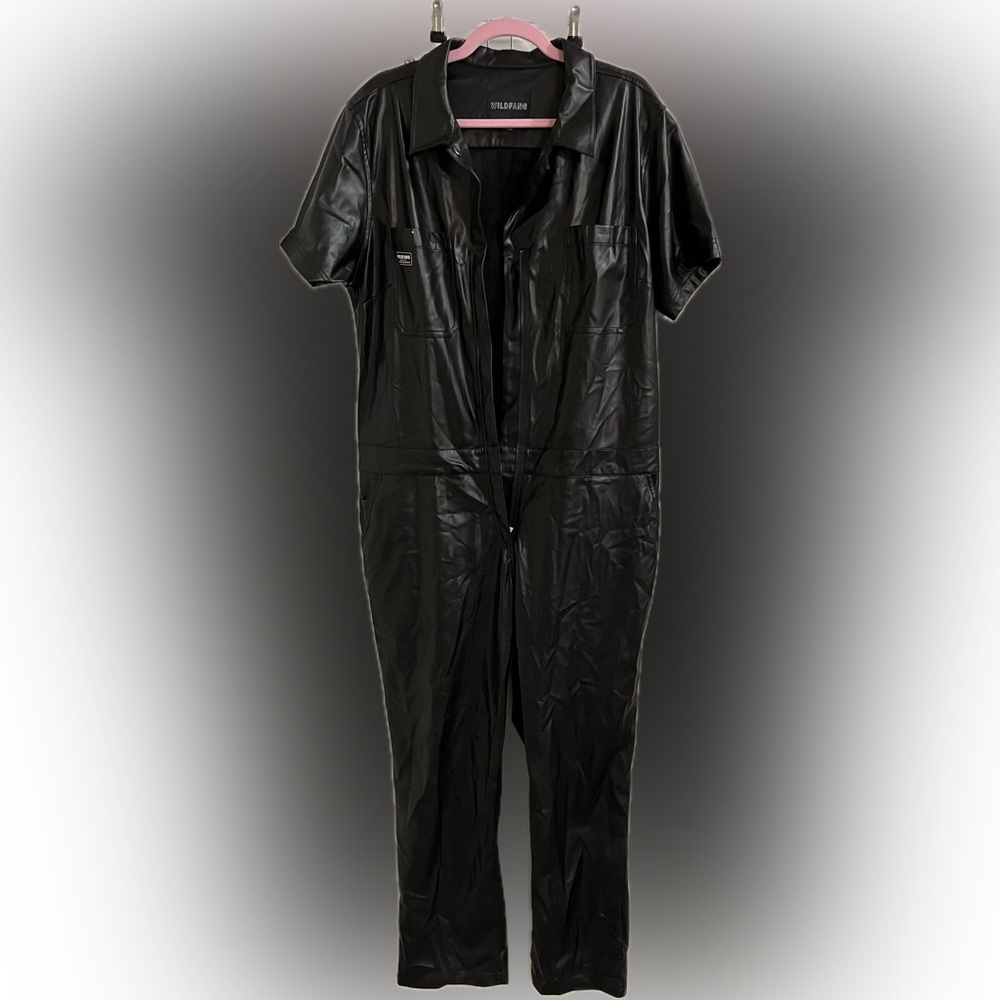 Wild Fang Faux Leather Coveralls XL Free US Shipping